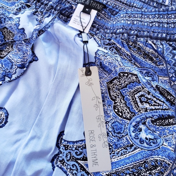 NWT Rose & Tyme Blue Boho Chic Pants - Picture 2 of 3